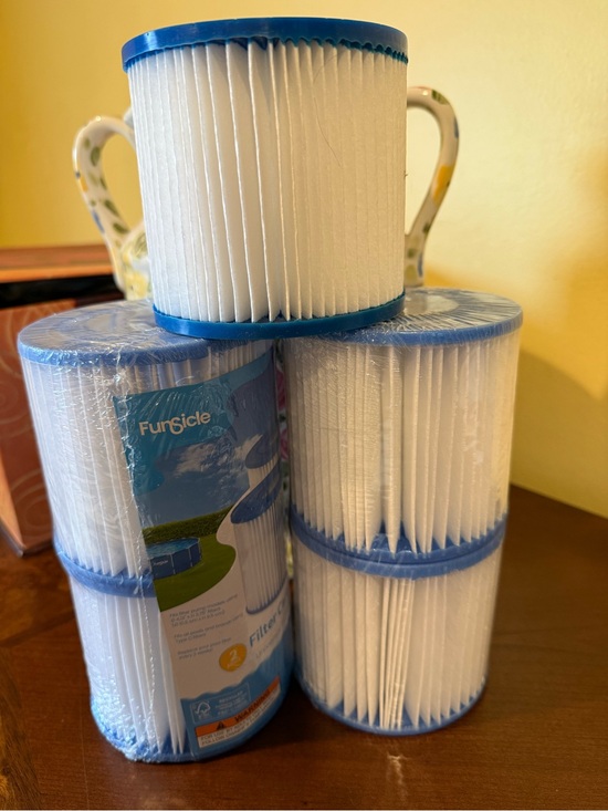 Other - Fursicle Replacement Pool Filter Cartridges - White with Blue Trim (4 Pack)